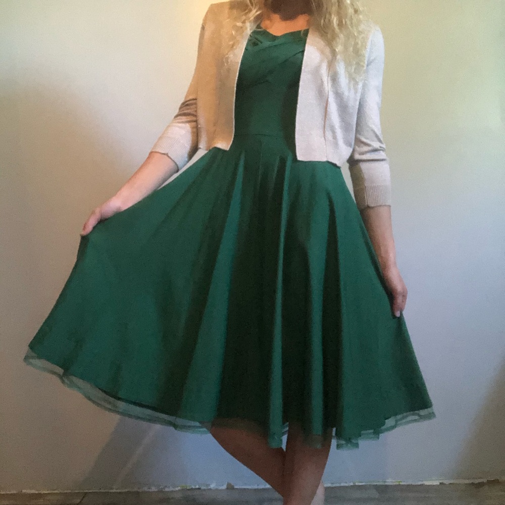 Green A line dress